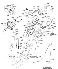 Handles And Controls Group Diagram and Parts List for 1696282-00 2012 Briggs and Stratton Snow Blower